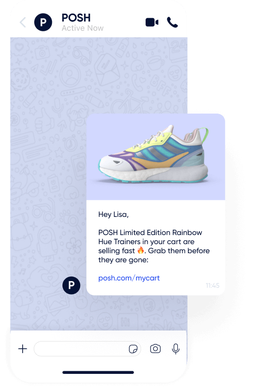 WhatsApp Marketing avec Insider - rappel de panier abandonné