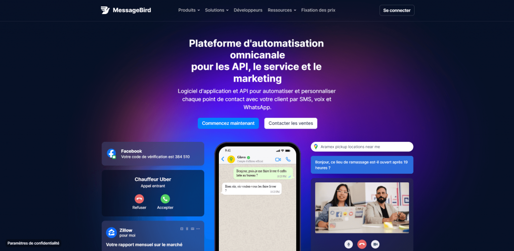 MessageBird homepage